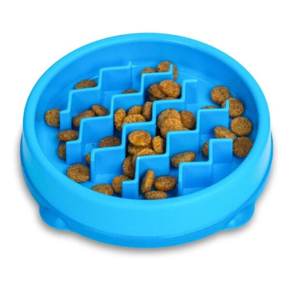 Catstages Kitty Slow Feeder Cat Bowl, Blue